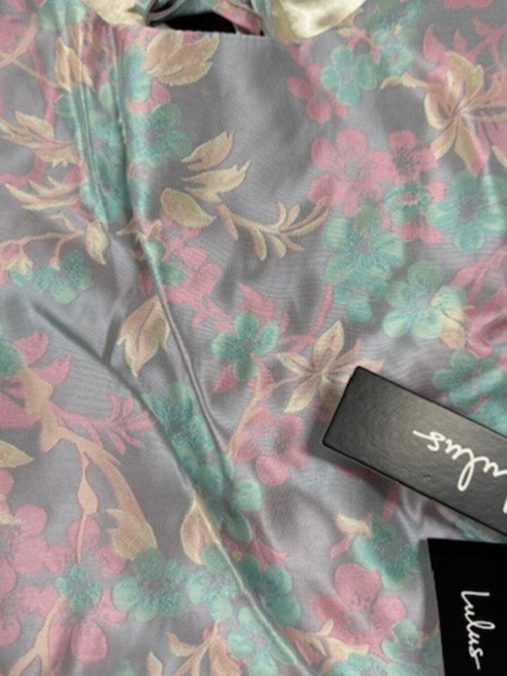 Lulus Royal To Be Lavender Floral Jacquard Ruffled Skater Dress NWT - Picture 6 of 9